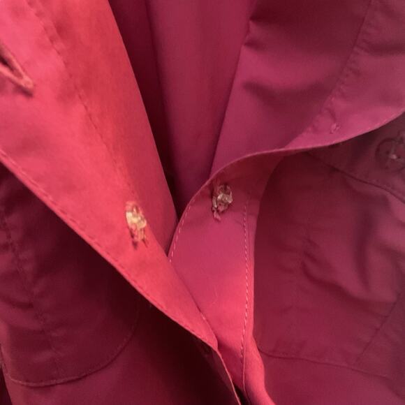 Merrell Women Size M Fuchsia Long Roll Tab Sleeve Button Up Hiking Travel Shirt - Picture 13 of 14